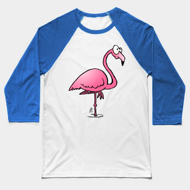 Flamingo Baseball T-Shirt by Cardvibes